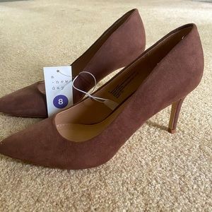 NWT a new day Neutral Brown Suede Pumps Heels